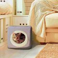 Pet Adobe Indoor Cat Pet Bed Cave, Enclosed Cavern with Removable Cushion Pad for Cats/Small Animals | Gray 323530ZYA